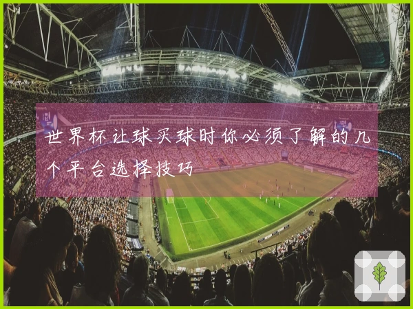 世界杯让球买球时你必须了解的几个平台选择技巧